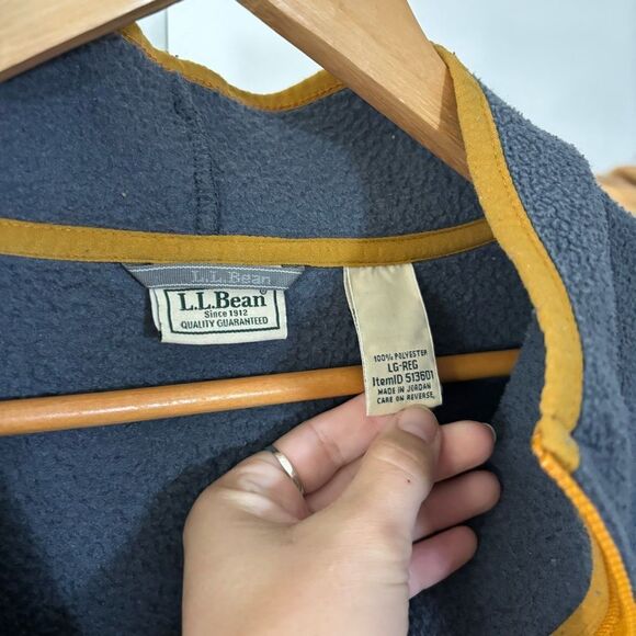 Vintage LL BEAN fleece 1/4 zip Men's Blue and Gray Sweater size large - Picture 2 of 5